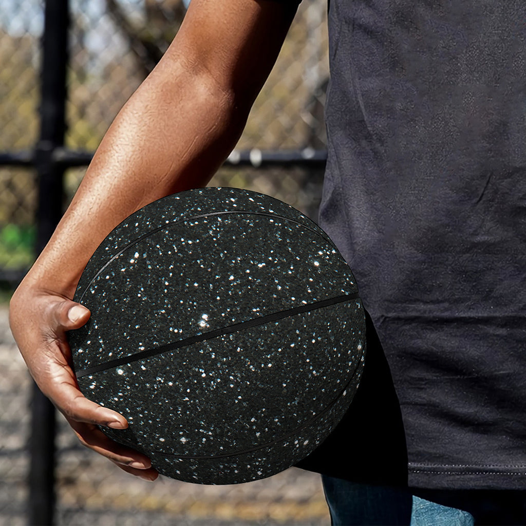 Black (NOT Real) Glitter Print Basketball