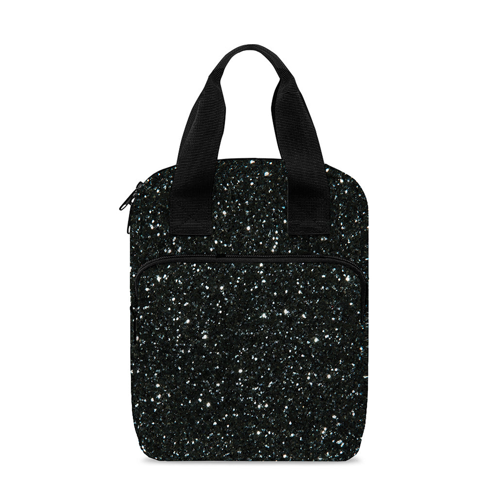 Black (NOT Real) Glitter Print Bible Tote Bag
