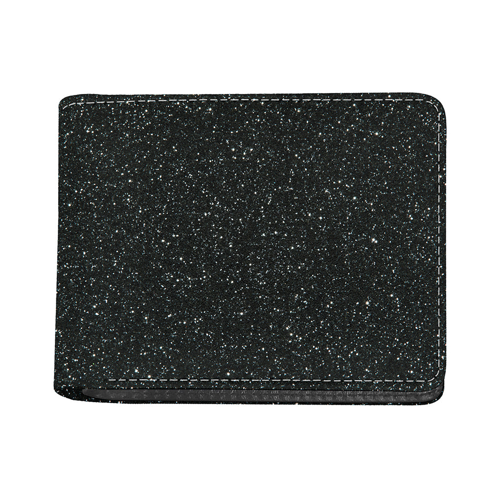Black (NOT Real) Glitter Print Bifold Wallet