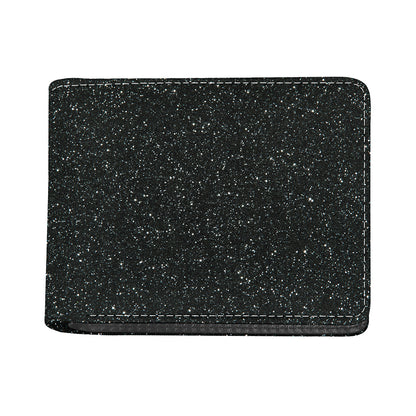 Black (NOT Real) Glitter Print Bifold Wallet