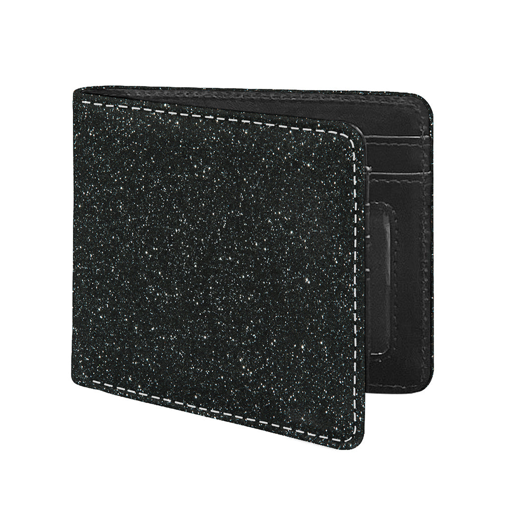 Black (NOT Real) Glitter Print Bifold Wallet
