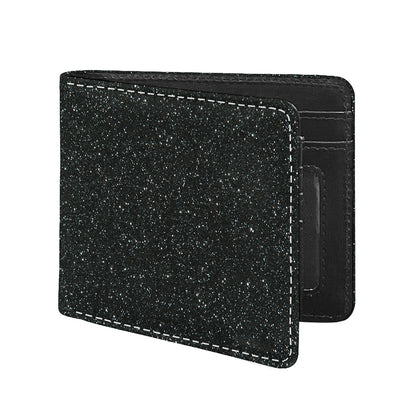 Black (NOT Real) Glitter Print Bifold Wallet