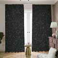Black (NOT Real) Glitter Print Dimout Pencil Pleat Curtains