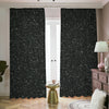 Black (NOT Real) Glitter Print Blackout Pencil Pleat Curtains