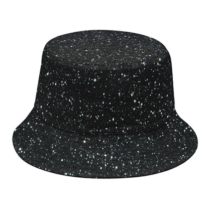 Black (NOT Real) Glitter Print Bucket Hat