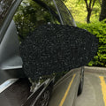 Black (NOT Real) Glitter Print Car Side Mirror Covers
