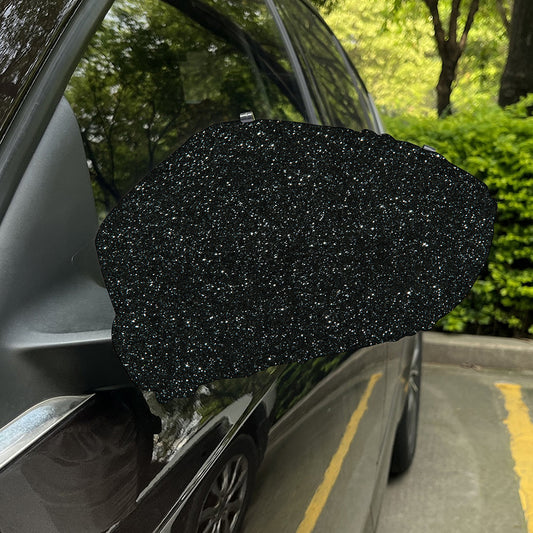 Black (NOT Real) Glitter Print Car Side Mirror Covers