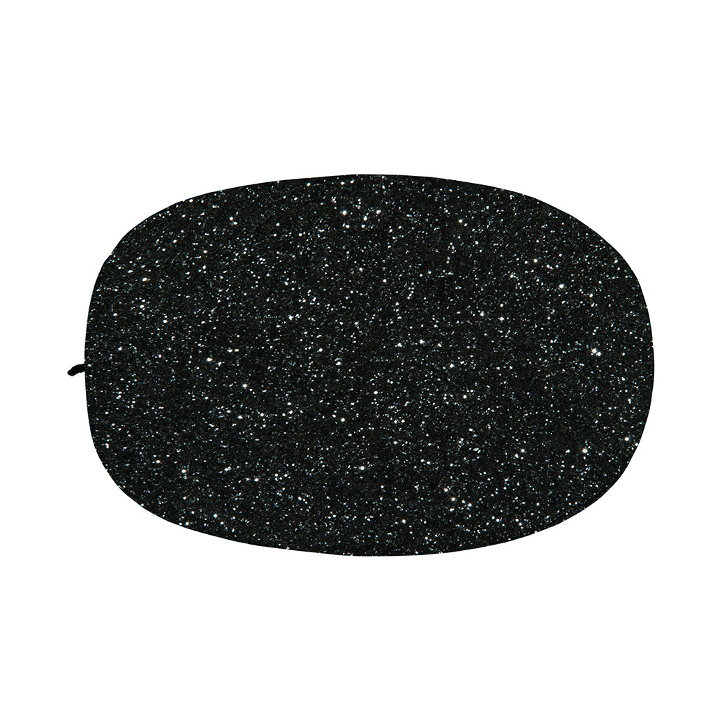 Black (NOT Real) Glitter Print Car Side Mirror Covers