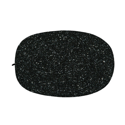 Black (NOT Real) Glitter Print Car Side Mirror Covers
