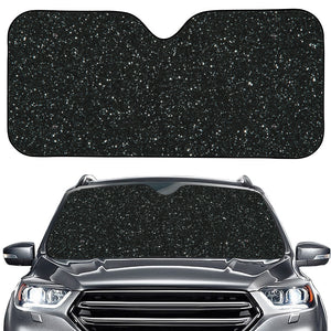 Black (NOT Real) Glitter Print Car Windshield Sun Shade