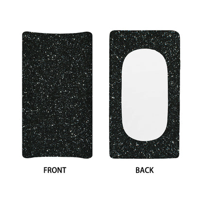 Black (NOT Real) Glitter Print Changing Pad Cover
