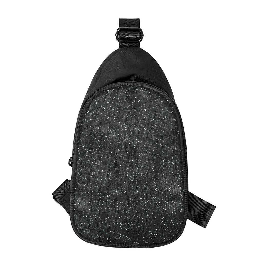 Black (NOT Real) Glitter Print Chest Bag