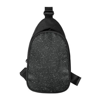 Black (NOT Real) Glitter Print Chest Bag