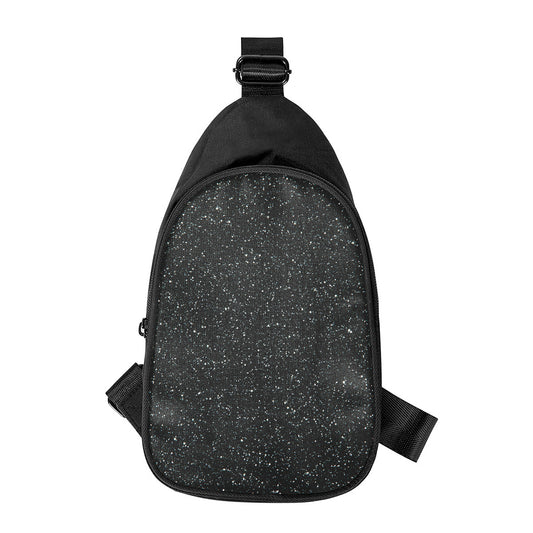 Black (NOT Real) Glitter Print Chest Bag
