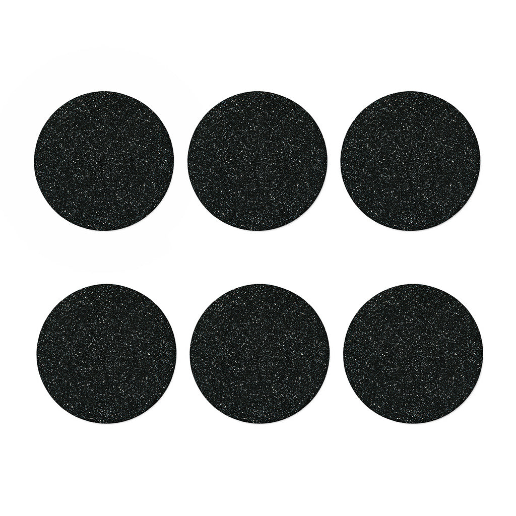 Black (NOT Real) Glitter Print Coaster Set