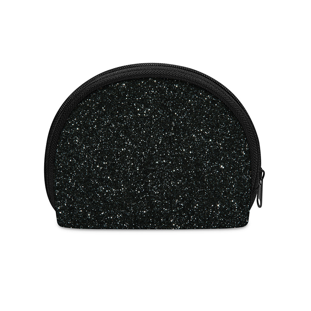 Black (NOT Real) Glitter Print Coin Purse