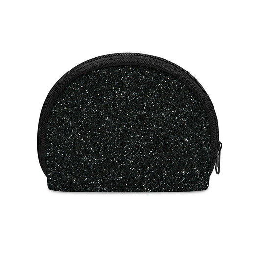 Black (NOT Real) Glitter Print Coin Purse