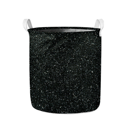 Black (NOT Real) Glitter Print Collapsible Laundry Basket