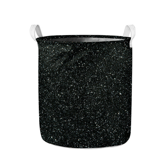 Black (NOT Real) Glitter Print Collapsible Laundry Basket
