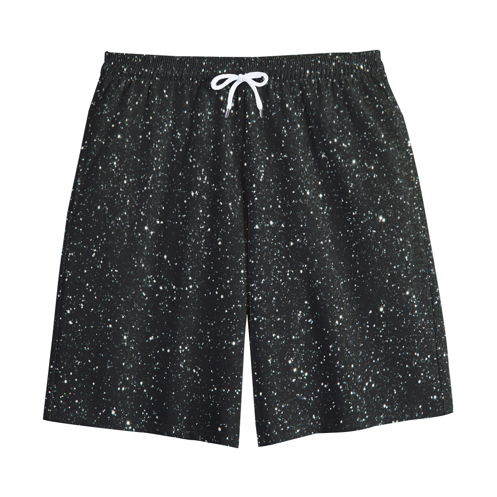 Black (NOT Real) Glitter Print Cotton Shorts
