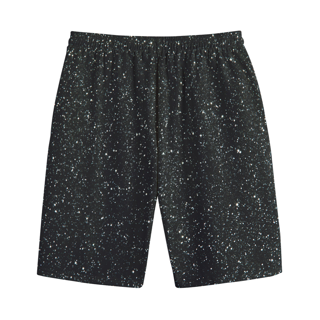 Black (NOT Real) Glitter Print Cotton Shorts