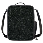 Black (NOT Real) Glitter Print Crossbody Lunch Bag