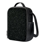 Black (NOT Real) Glitter Print Crossbody Lunch Bag