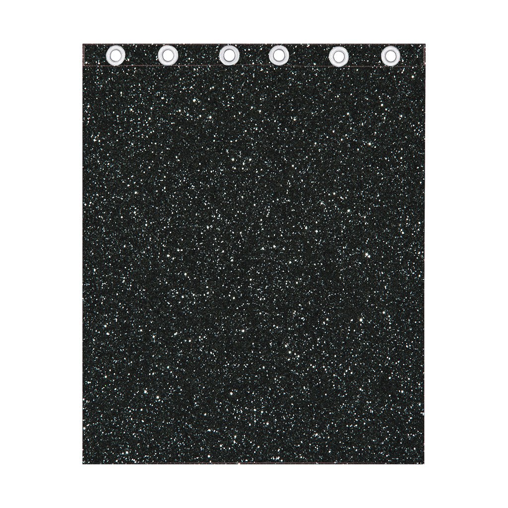 Black (NOT Real) Glitter Print Curtain