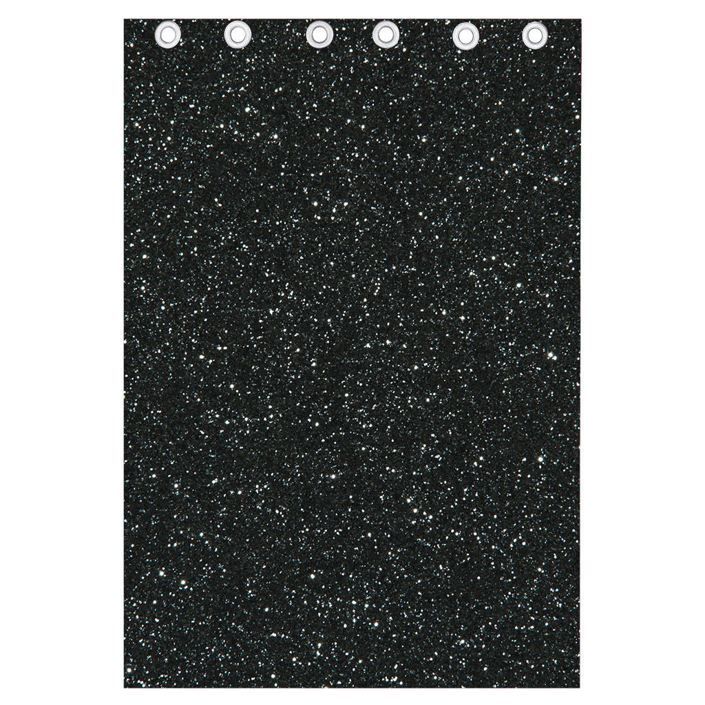 Black (NOT Real) Glitter Print Curtain