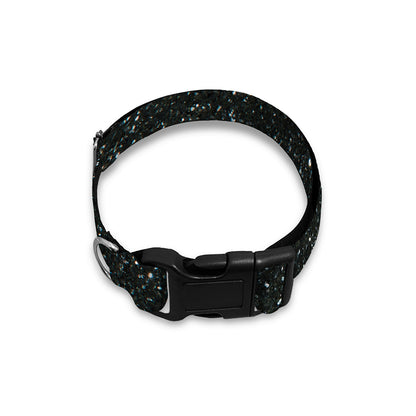 Black (NOT Real) Glitter Print Dog Collar