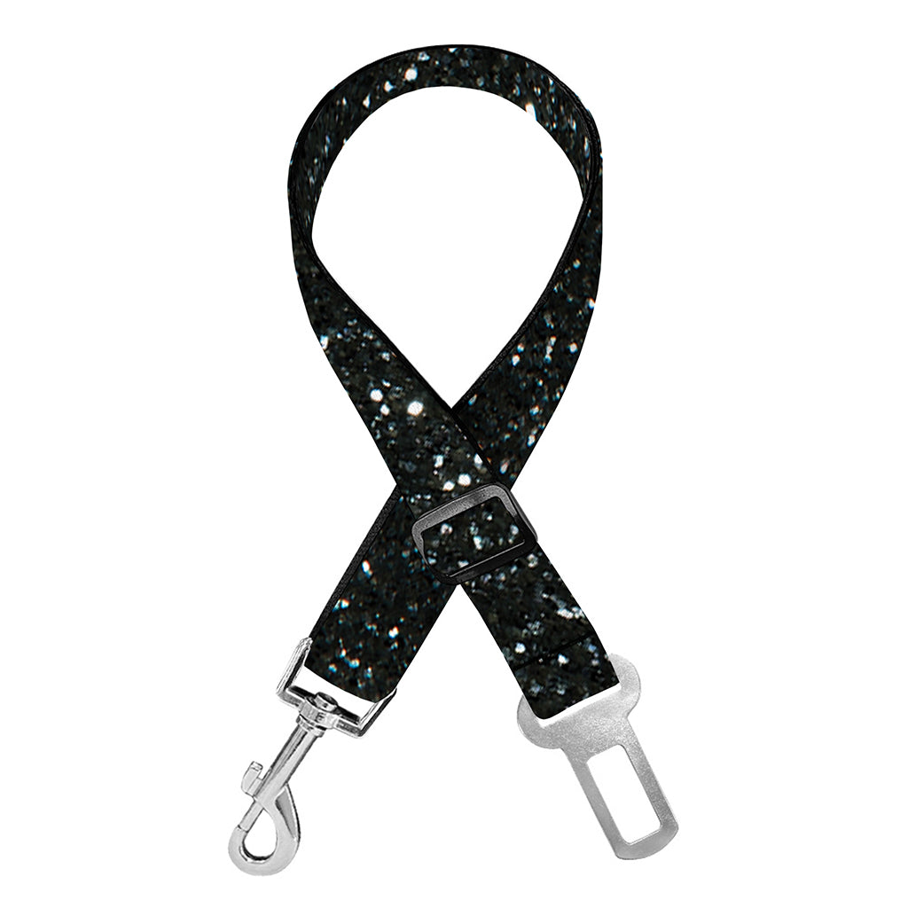 Black (NOT Real) Glitter Print Dog Seat Belt