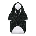 Black (NOT Real) Glitter Print Dog Zip Up Hoodie