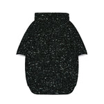 Black (NOT Real) Glitter Print Dog Zip Up Hoodie