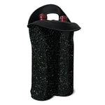 Black (NOT Real) Glitter Print Double Neoprene Wine Tote