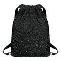 Black (NOT Real) Glitter Print Drawstring Backpack