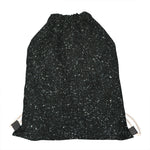Black (NOT Real) Glitter Print Drawstring Bag