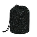Black (NOT Real) Glitter Print Drawstring Makeup Bag