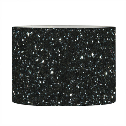 Black (NOT Real) Glitter Print Drum Lamp Shade