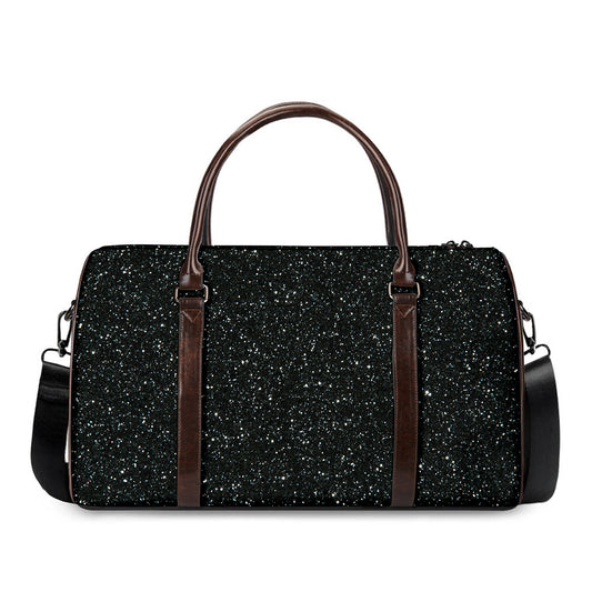 Black (NOT Real) Glitter Print Duffle Bag