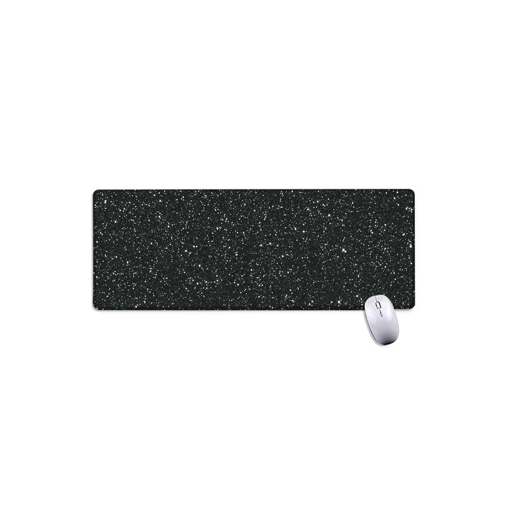 Black (NOT Real) Glitter Print Extended Mouse Pad