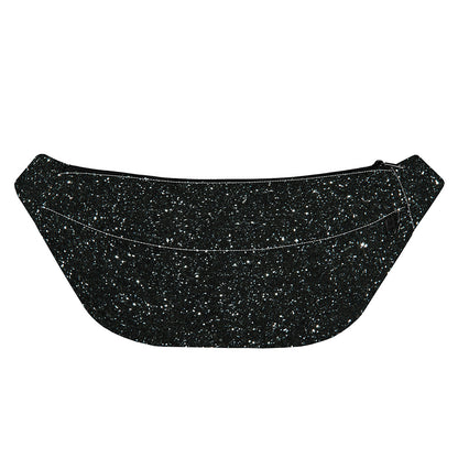 Black (NOT Real) Glitter Print Fanny Pack