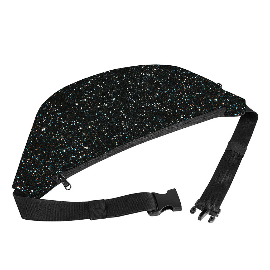 Black (NOT Real) Glitter Print Fanny Pack