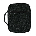 Black (NOT Real) Glitter Print Front Pocket Bible Bag