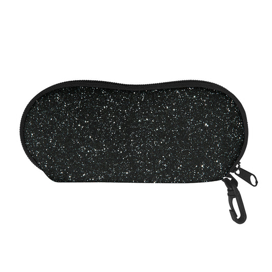 Black (NOT Real) Glitter Print Glasses Case