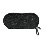 Black (NOT Real) Glitter Print Glasses Case