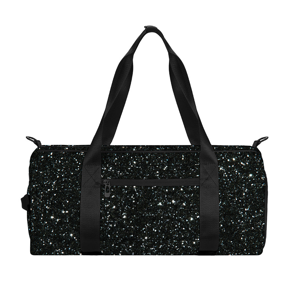 Black (NOT Real) Glitter Print Gym Bag