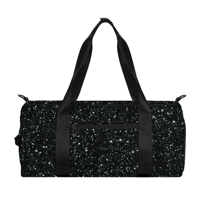 Black (NOT Real) Glitter Print Gym Bag