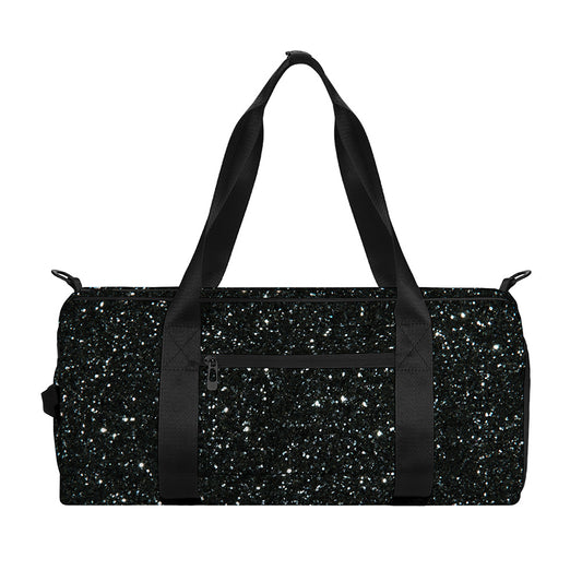 Black (NOT Real) Glitter Print Gym Bag