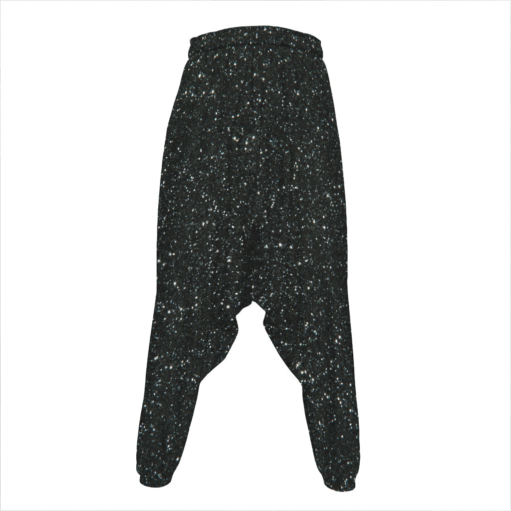 Black (NOT Real) Glitter Print Hammer Pants