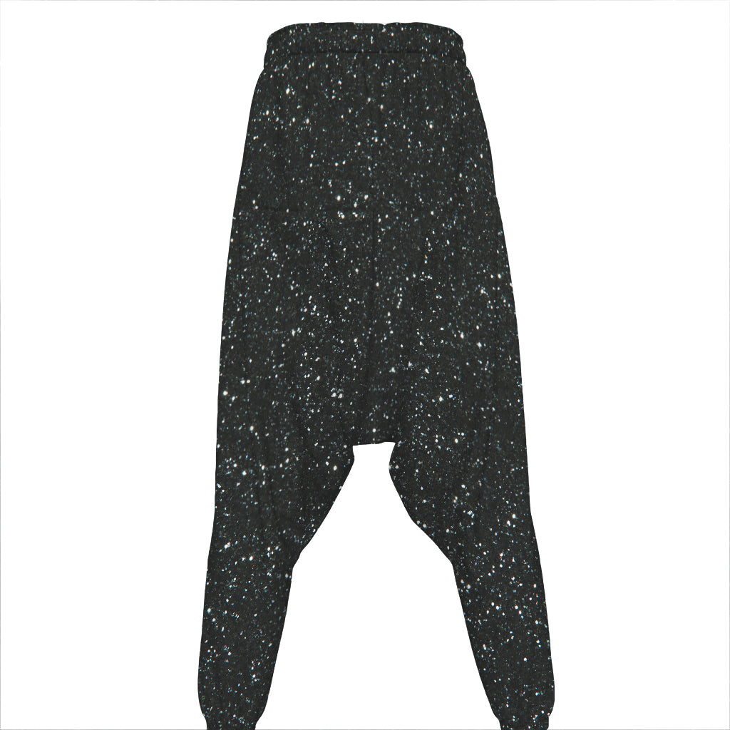 Black (NOT Real) Glitter Print Hammer Pants